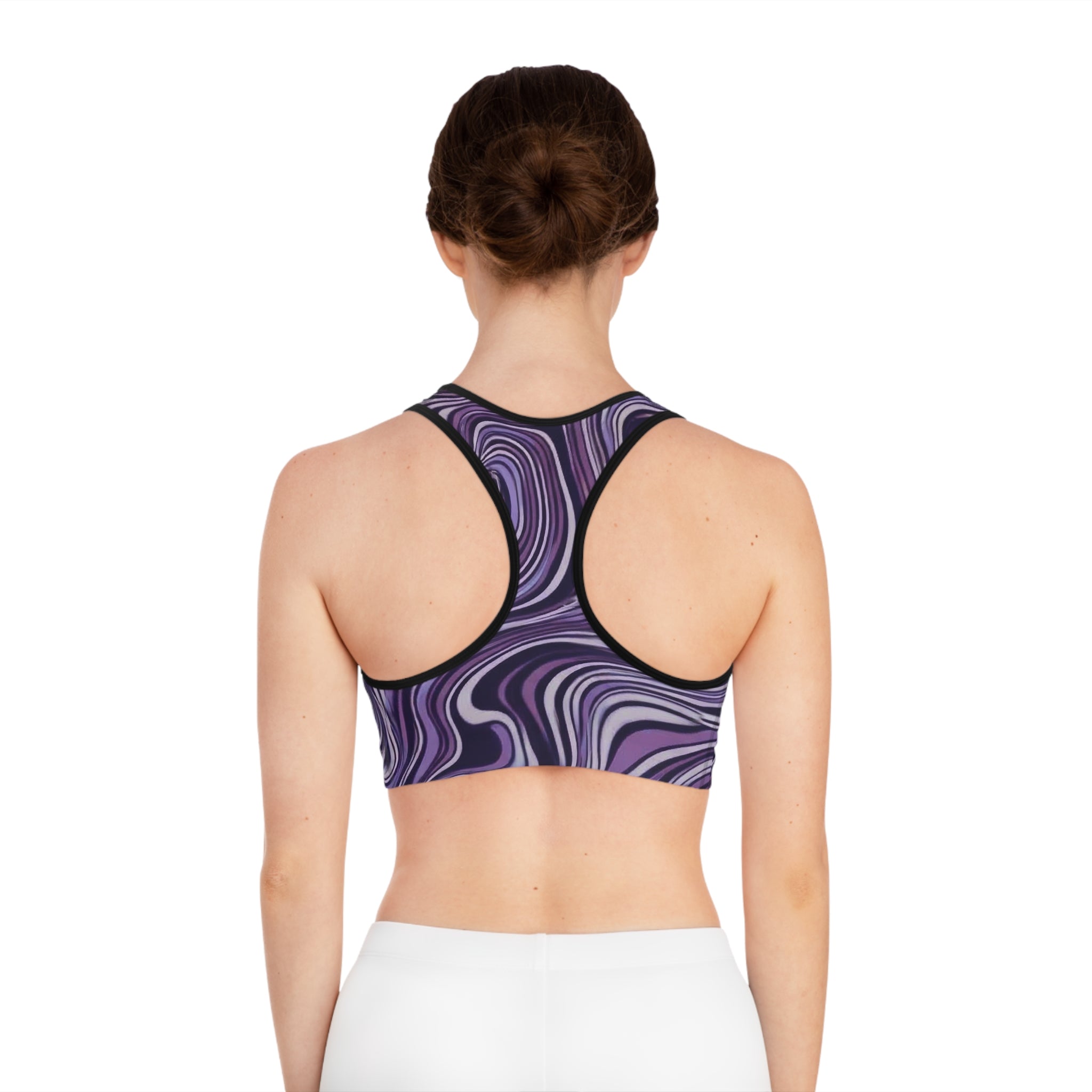 Women's Amethyst  Swirl Sports Bra