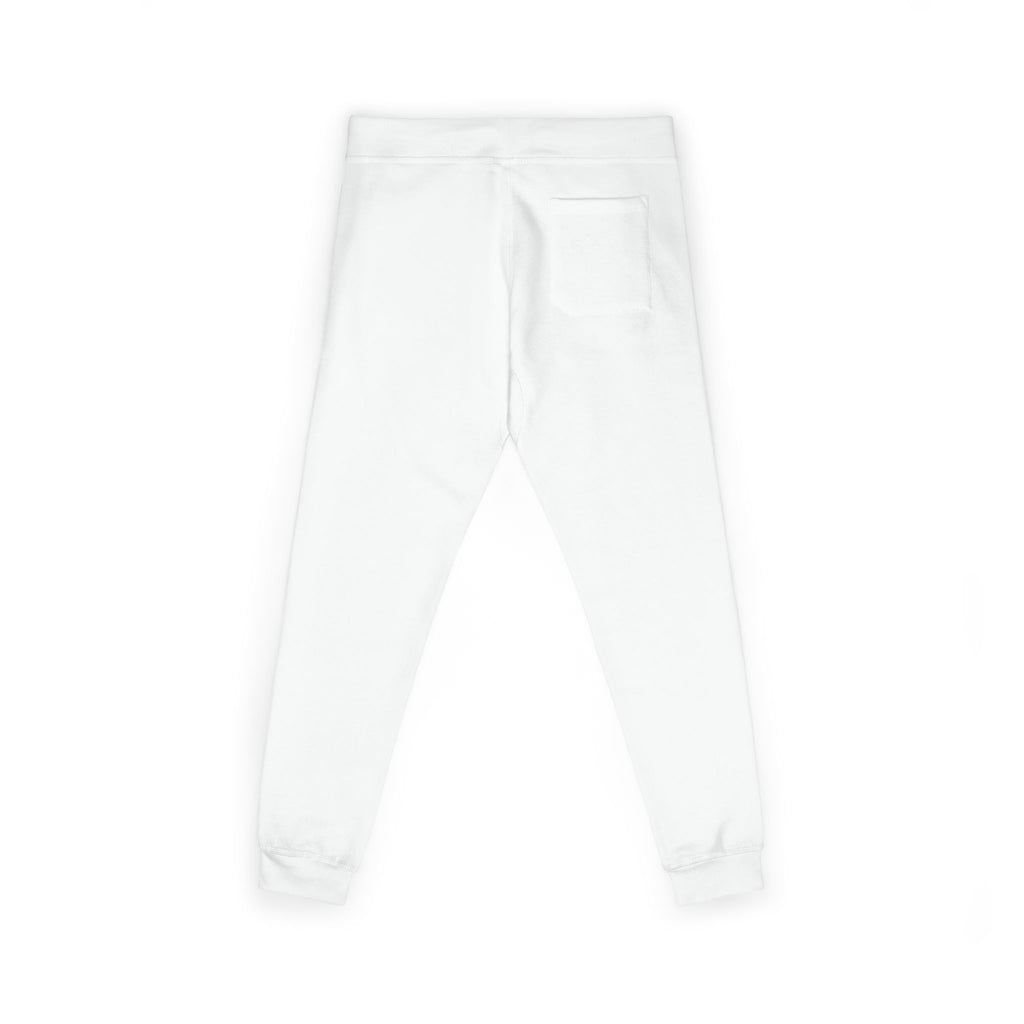 Embroidered Cozy Fleece Sweatpants — Minimal White Joggers