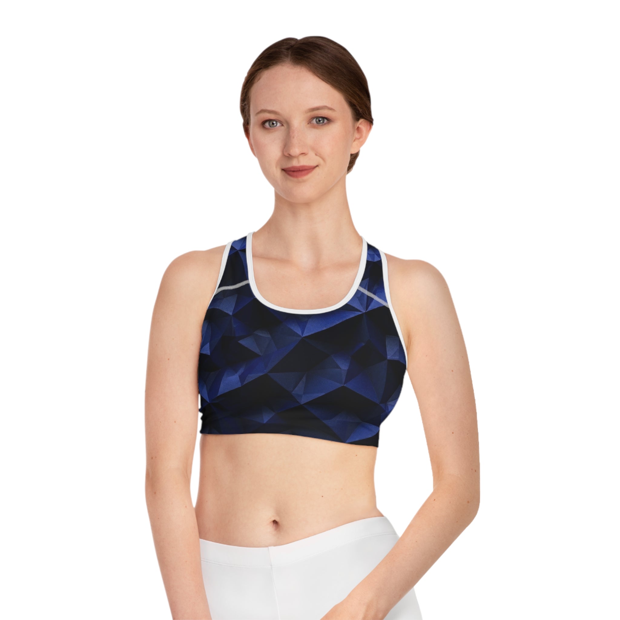 Women's Blue Poly Sports Bra