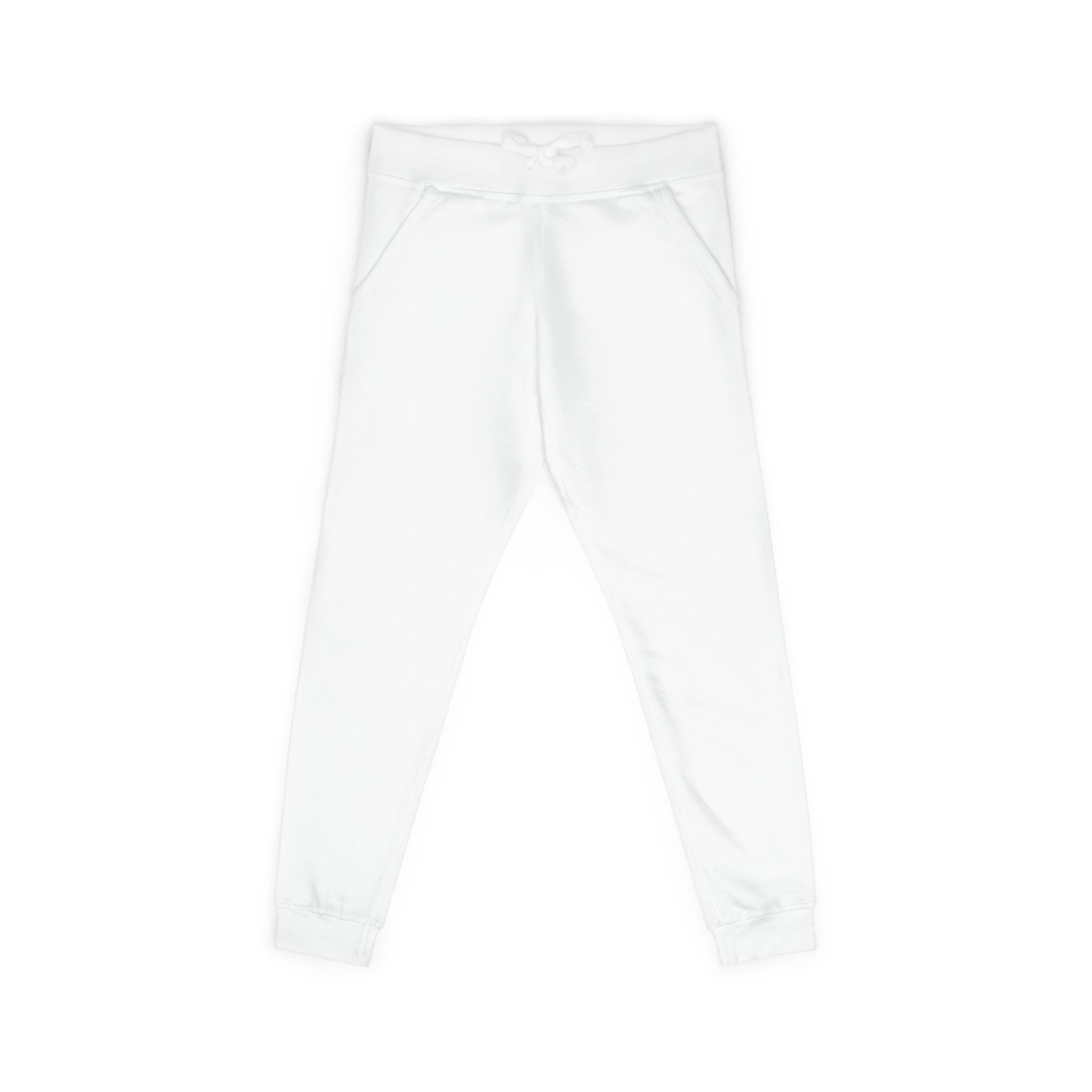 Embroidered Cozy Fleece Sweatpants — Minimal White Joggers